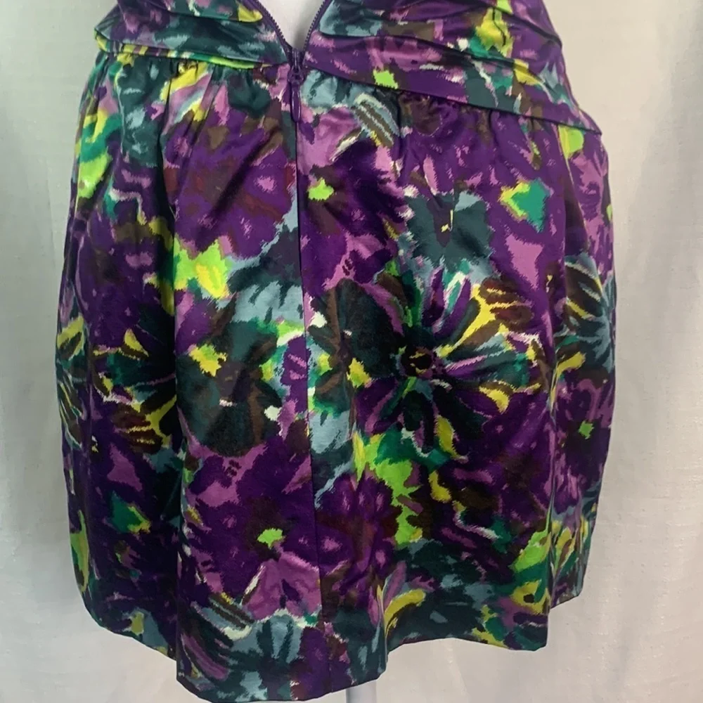 BCBGMAXAZRIA Purple Floral Mini Dress w/ Optional Straps- NWT